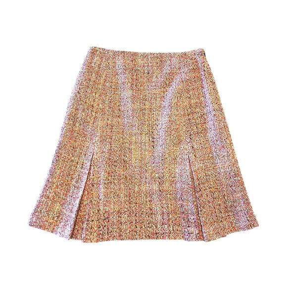 Neiman Marcus Exclusive Tweed Pink Fit N Flair Skirt Size 4 Excellent Modern - Picture 1 of 6